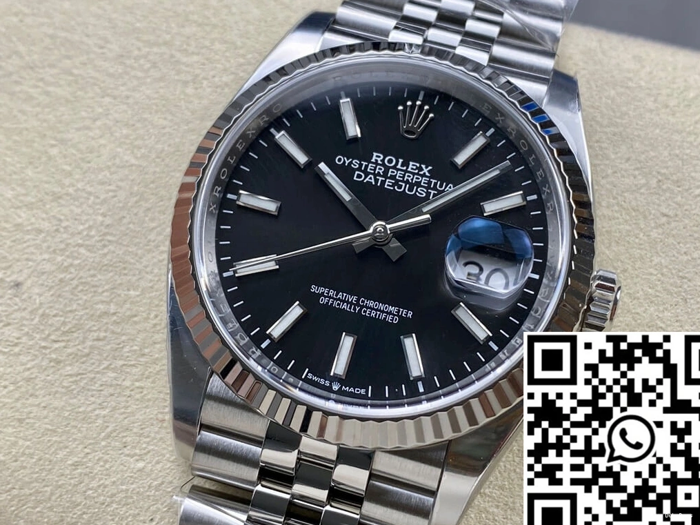 Black Datejust Clean M126234-0015 Factory 36MM Dial Rolex 0805